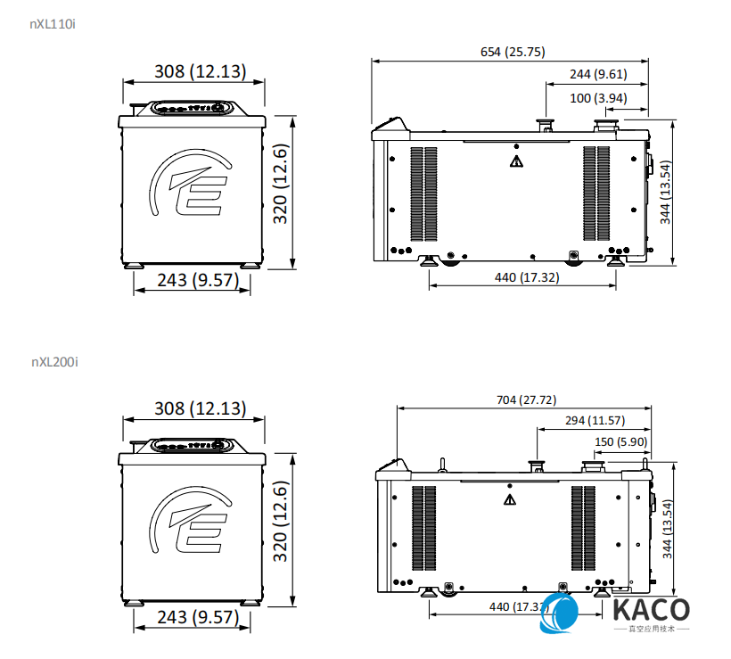 Edwards愛德華nXLi多級羅茨干式真空泵尺寸 Edwards愛德華nXLi多級羅茨干式真空泵尺寸